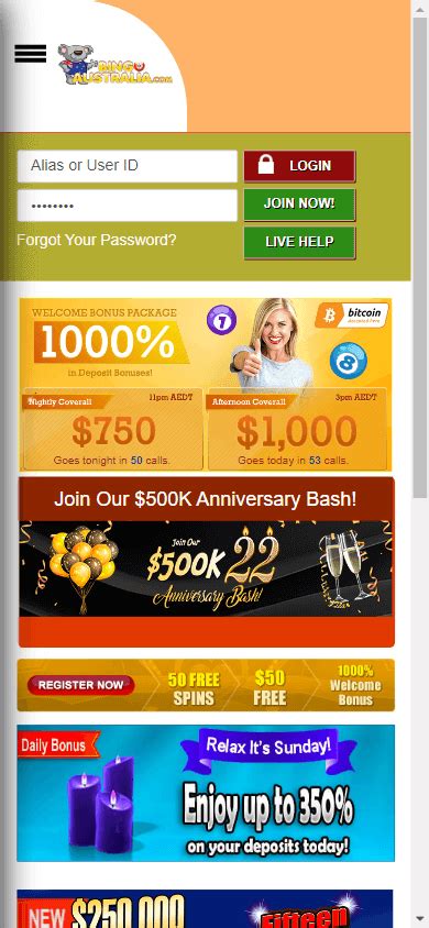 Bingo Australia Casino Mobile