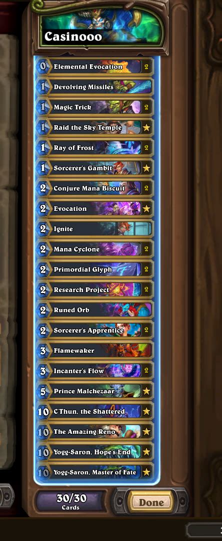 Casino Deck Hearthstone