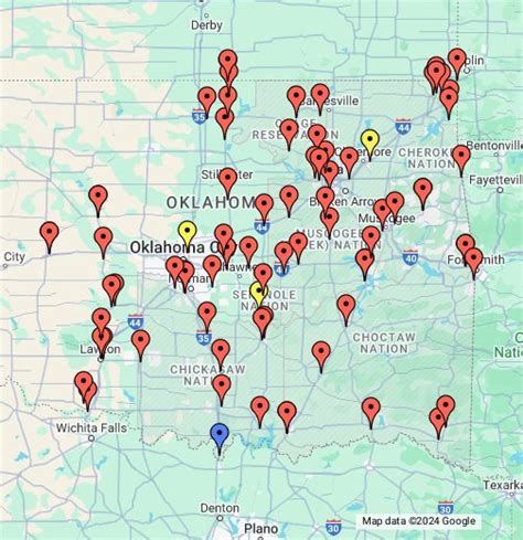 Indian Casino Oklahoma Mapas