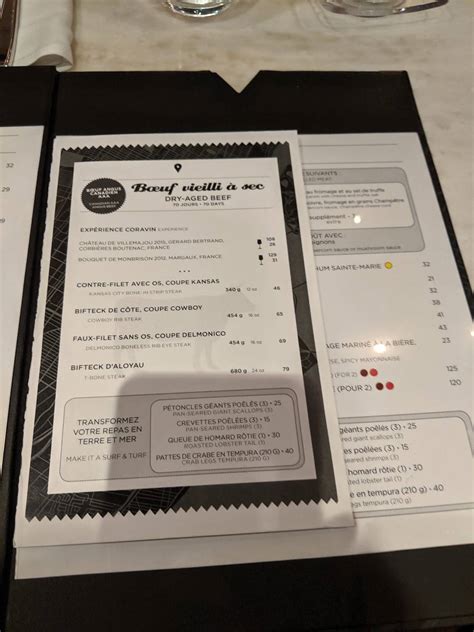 Le Montreal Casino Menu