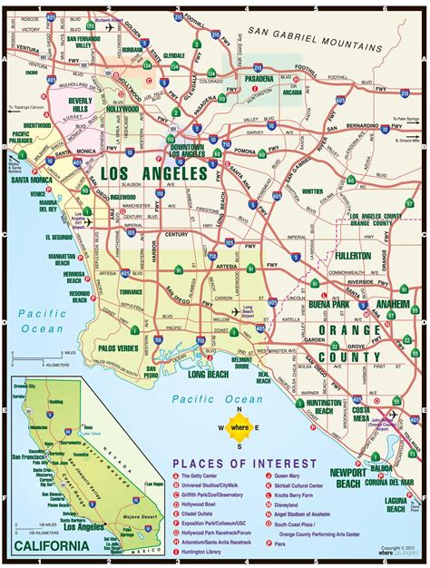 Los Angeles Area De Cassinos Mapa