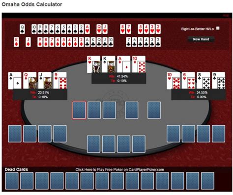 O Poker Omaha Calculadora Online