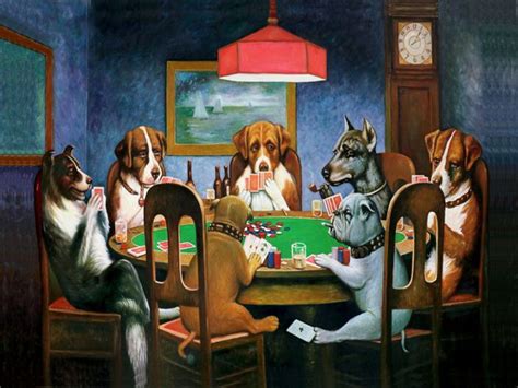Perros Jugando Poker Cuadro Original