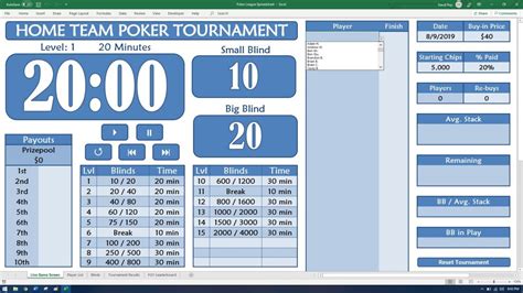 Poker League Tabela Do Excel