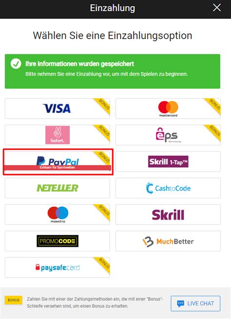 Roleta Online Paypal Einzahlung