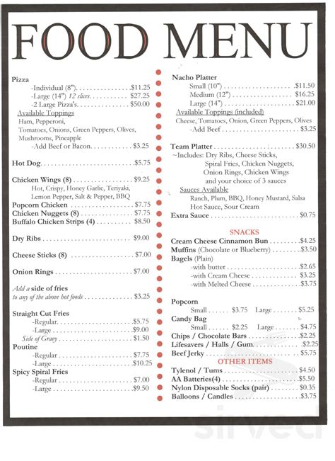 St Albert Casino Menu Do Restaurante