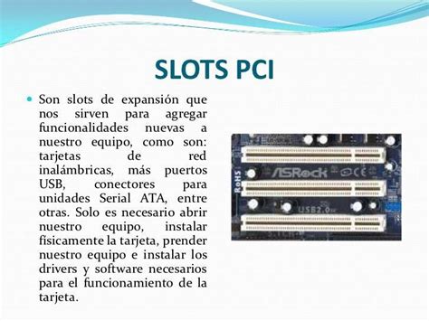 Tipos De Slot Que Contiene La Tarjeta Madre