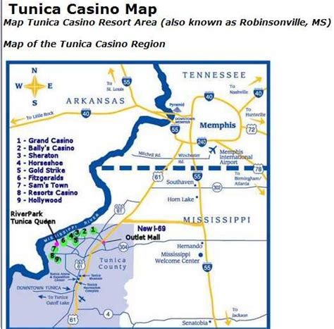 Tunica Casino Mapa