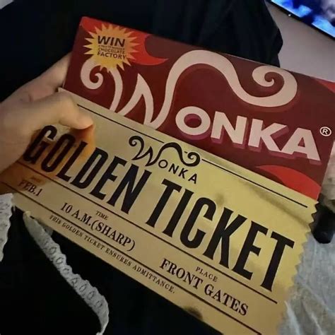 Wonka Bilhete Dourado De Fenda